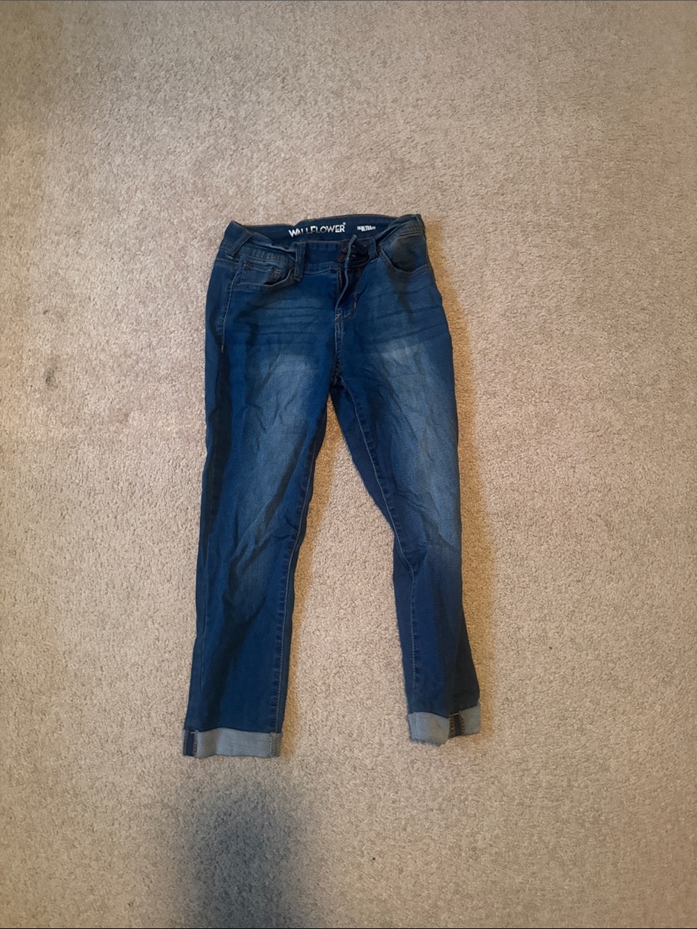 wild fable Dark Blue Skinny Jeans with Cuffed Hem